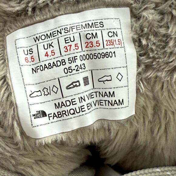 The North Face Womens Shellista V Mid Winter Boots US 6.5 Grey WP Insulated NIB - Picture 11 of 11